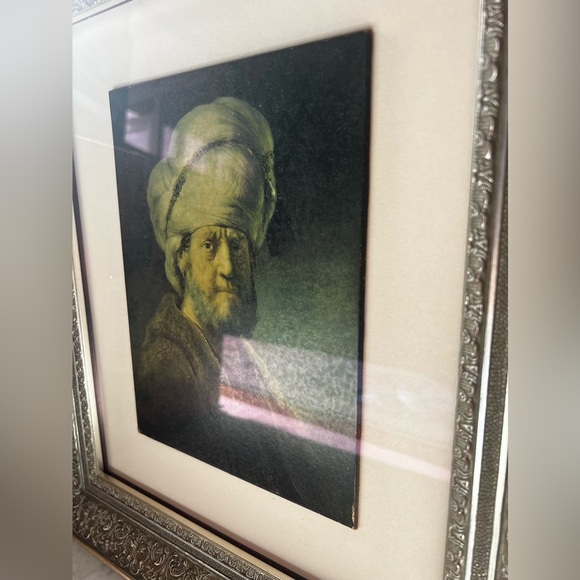 Sterling silver leaf frame Rembrandt "Man in Oriental Dress - Picture 5 of 7